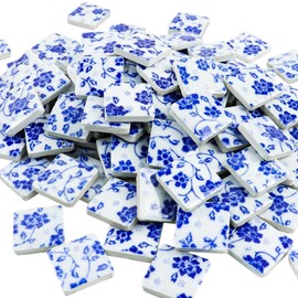 Yatinkim Square Porcelain Tiles Mosaic DIY Polished Tile Art Craft Making Picture Frame Home Decoration Classic Ornaments Indoor Floor Outdoor Pool