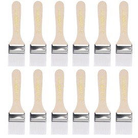 uxcell 6" Paint Brush 1.6" Width Soft Nylon Bristle with Wood Handle for Wall, Cabinets, Fences White 12Pcs