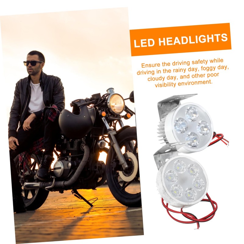 ULTECHNOVO 2 Pcs Led Motorbike Headlights Waterproof Bright Easy to