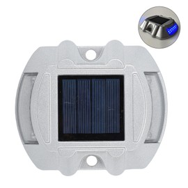 Solar Deck Lights Silver Aluminium Alloy High Brightness LED Solar Road Stud For Outdoor Pathway Walkway Stair Blue Light