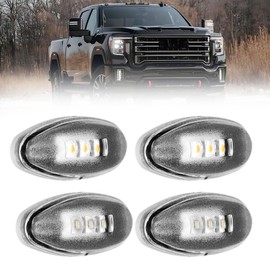 Fullux LED Side Marker Light fit 2001-2014 Chevy Silverado 2500 HD 3500 HD for GMC Sierra 2500 HD 3500 HD 4Pcs Mount Marker Lights Chrome