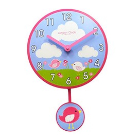 London Clock Birds Childrens Wall Clock, Multi, 38 x 25 x 3.5cm