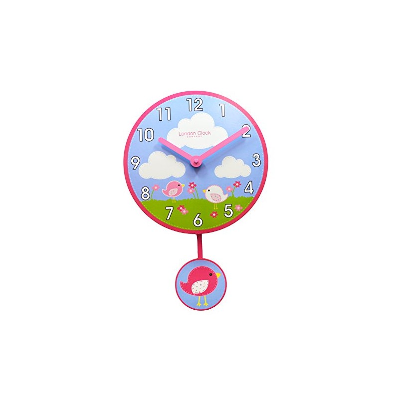 London Clock Birds Childrens Wall Clock, Multi, 38 x 25