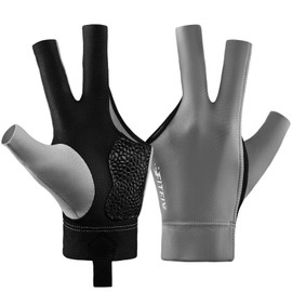 FITFIV Billiards Glove Professional 3-Finger Pool Glove for Left Hand, Snooker Cue Gloves for Men and Women