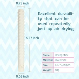 xinXbabe Drying Rod Stick Drying Stick with Clean Brush Diatomite Water-Absorption Stick【Quick Drying/Reusable/Preventing Moisture and Mold】2-Piece Set