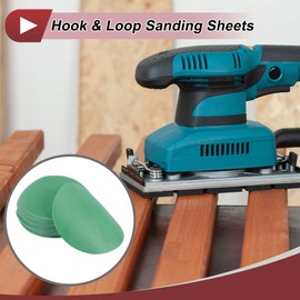 HEROFFIX 6" Green Film Wet/Dry Hook & Loop Sanding Discs- 50 Pack No Hole Aluminum Oxide Abrasive for Orbital DA sanding Load Resistant Waterproof Clog-Free- 2000 Grit