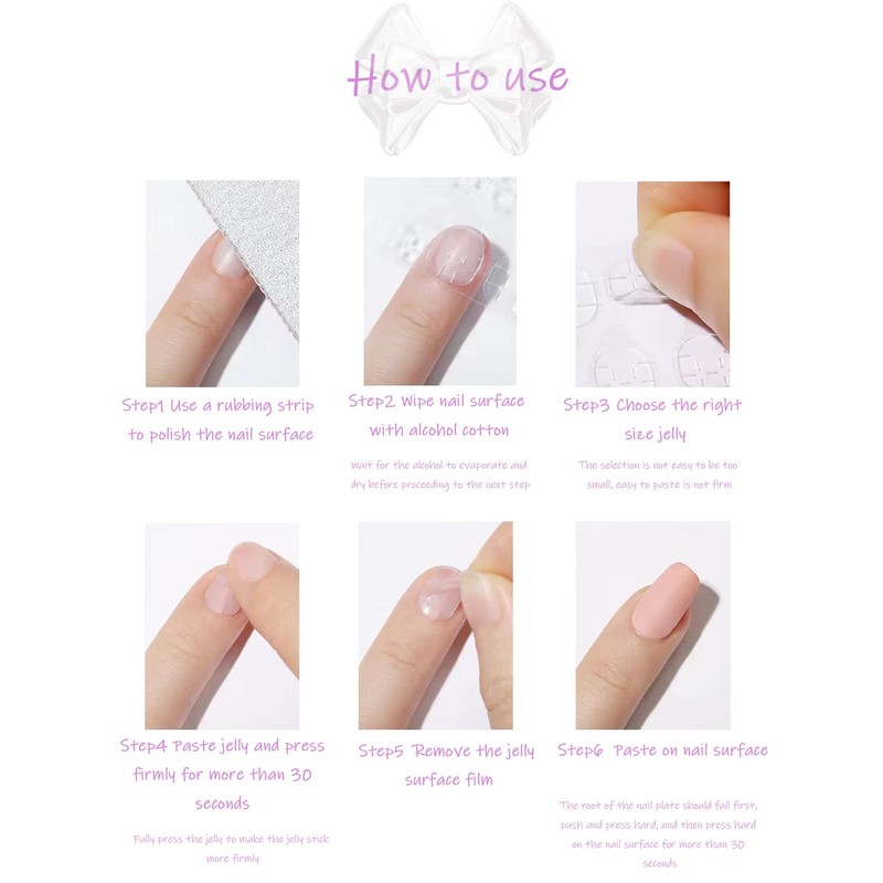 MABKJLF Press on Nails Short Square French with Red Line