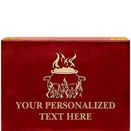 Crown Awards Chili Cook Off Rosewood Humidor Gift, Customize with Your Own Text Engraving
