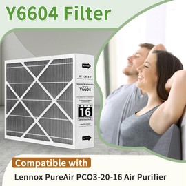 2 Pack Y6604 MERV 16 20x26x5 Filter，Compatible with Lennox PureAir PCO3-20-16 Air Purifier and Replacement for Lennox Y6604 Air Filter