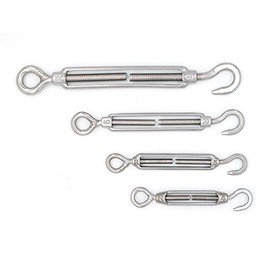 Mecollection M4/M5/M6/M8 304 Stainless Steel Hook & Eye Turnbuckle Wire Rope Tensioner Pack of 10