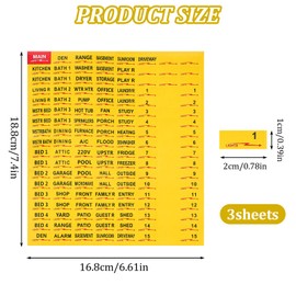 BOHUIZ 3 Sheets/387Pcs Circuit Breaker Labels, Self-Adhesive Breaker Box Label Waterproof Durable Electrical Panel Labels Easy Read Install for Home Office Apartments and Electricians (Yellow)