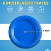 1InTheHome Blue Party Plates, Blue Dessert Plates, Disposable Plastic Plates,