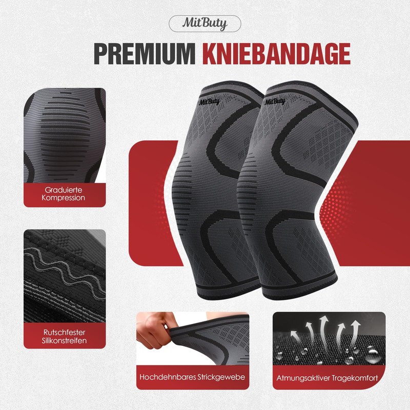 MitButy Knee Brace for Men and Women, 2 Pack Bandage