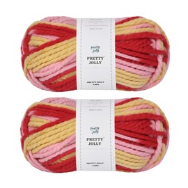 Pretty Jolly 2 Skeins Bulky Acrylic Yarn Soft Colorful Yarn, Crocheting & Knitting, Quality & Multicolored, Total 100g×2/73m×2 (Color A)