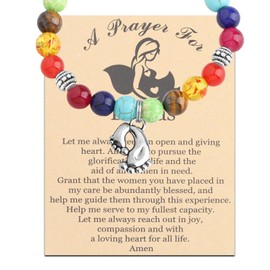 MYOSPARK Doula Gift Baby Footprints Charm Doula Bracelet Doula Nurse Prayer Gift OBGYN Doctor Labor Nurse Gift Midwife Jewelry (UK Doula Bracelet)