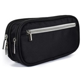 T Tersely Large Pencil Case Big Capacity Storage Pouch Stationery Pen Bag for Middle High School College Office Clerks Student Girl Adult Teen Gift Pen Case Double Zipper (Black) (Black)
