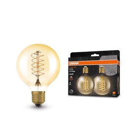 Osram OSRAM Vintage 1906 Globe LED-Lampe, 4,8W, 420lm, warmwei?e Lichtfarbe, dimmbar, CRI 80, E27-Sockel, sofort 100% Licht, keine Aufw?rmzeit, ideal fr dekorative Installationen, energiesparend