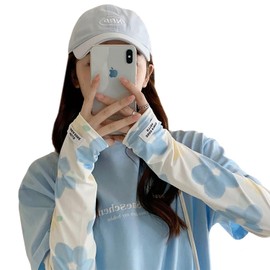 Laisve Women's Cooling Arm Cover, UV Protection, Sun Protection, Arm Sleeve, UPF50+, UV Protection, Loose, Covers Back of Hand, Arm Cover, Sun Protection, Finger Holes, Sun Protection, Sweat Absorbent, Quick Drying, Breathable, Loose, Summer