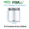 Aoligei Mepal Plastic Storage Jars, Set of 9, BPA-Free Containers