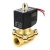 QWORK® Solenoid Valve 220 V, 1/2 Inch, Brass, for Water,