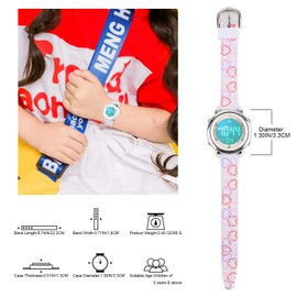 7-Color Kids Boys Digital Watches, Waterproof Outdoor Sports Digital Watches Analogue Watch with Alarm Clock/Timer/LED Light, Electronic Shockproof Wrist Watch for Teenagers Children's Watches White