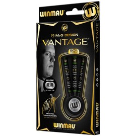 WINMAU Michael Van Gerwen MvG Vantage Tungsten Steeltip Darts Set 22 Grams with Prism Flights and Vecta Shafts (Stems)