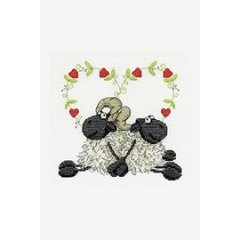 DMC Love You Too Cross Stitch Kit, Includes Stranded Cotton, 14ct Aida Fabric, Needle, Chart and Instructions