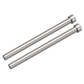 uxcell Straight Ejector Pins, 10mm (25/64") Dia. 65Mn Steel Round Tip Punch 150mm (6") Long for Mechanical Maintenance 2Pcs