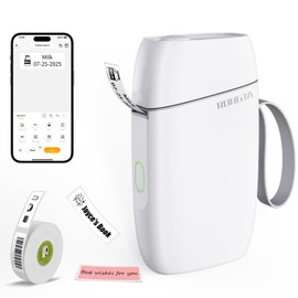 Rongta Mini Label Maker Machine with Tape Bluetooth Sticker Printer Wireless Handheld Label Makers with Multiple Templates for Office Home School Organization (White)