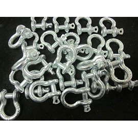 shueysales ~ 50~5/16" Bow Shackle Anchor PIN D Ring Chain Recovery Tow Marine Boat 1500LB Diameter: 5/16" Length: 2-1/8" Max Opening: 15/32" Working Load Limit: 1500-LBS G-209 Hot Dipped Galvanized