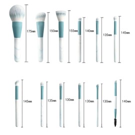 Makeup Brushes, Premium Fiber Bristles, Ultra Soft, Suitable for Everyday Makeup, Suitable for Sensitive Skin, Storage with Leather Case, 12 Piece Set