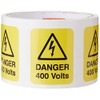 Caledonia Signs 59788 Danger 400 Volts Label, 40 mm x
