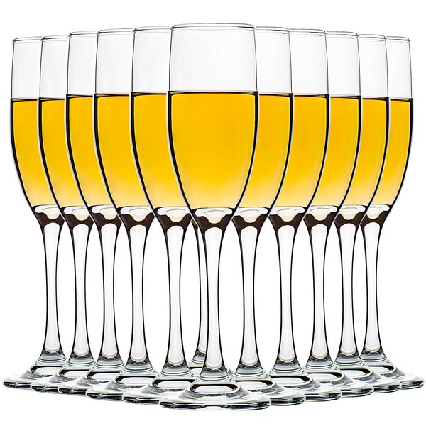 C CREST Set of 12, Champagne Glasses, 6 Ounce Champagne Flute, Lead-free Drinkware, Clear