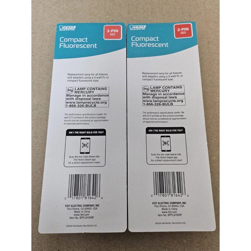 Feit Electric 2 Feit Electric CFL 2 Pin G23 Base