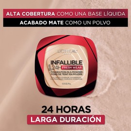 L´Oréal Paris base de maquillaje en polvo de larga duración Infallible 24h Freshwear, Tono 245 Radiant Honey, 9gr