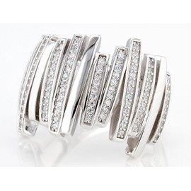 JTV Cubic Zirconia Rhodium Over Sterling Silver Ring 1.05ctw for Women