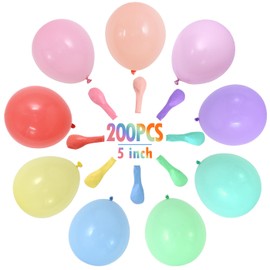 200pcs Multicolored Pearl Balloons 5 Inch Mini Assorted Colour Macaron Mixed Colored Latex Balloons for Birthday Wedding Engagement Anniversary Christmas Festival Party Decoratios Supplies