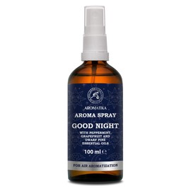 Aromaspray Gute Nacht 100 ml - Aromatherapie Raumspray - Ätherisches Öl aus Pfefferminze, Grapefruit und Latschenkiefer - Natürlicher Raumduft - Kissenspray - Wäschespray - Duftspray