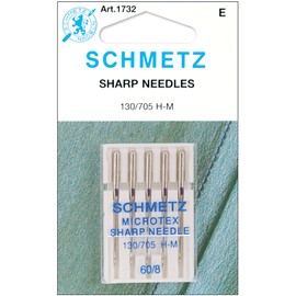 SCHMETZ Euro-Notions 1732 Microtex Sharp Machine Needles-Size 8/60 5/Pkg