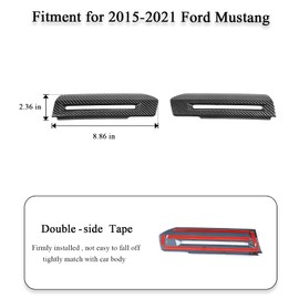 RT-TCZ Carbon Fiber Inner Door Handle Trim Cover Interior Decoration Accessories for Ford Mustang 2015-2024,2PCS