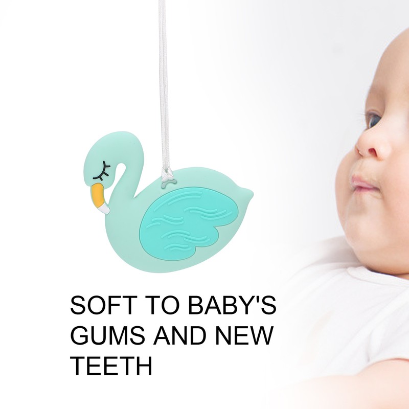 Swan Shape Infant Baby Pacifier Clip AntiLost DIY Teething Necklace