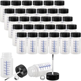 Coloch 30 Pack 2 Oz Paint Touch Up Bottles with Child-safe Lid and Applicator Brush, Plastic Touch-up Leftover Paint Container with Mixing Ball for Fixing Wall, Stone Chip, Scratches, Car Surface