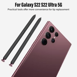 Pack of 2 Phone Stylus Touch Screens S Pen Replacement for Galaxy S22 S22 Ultra 5G, Stylus Pen with 5 Interchangeable Tips and Eject Pen, High Precision Drawing Pen without BT (Purple)