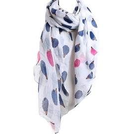 Apparelsales Women Voile Long Scarf Hedgehog Print Shawl Wraps ColorC