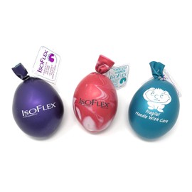 IsoFlex Stress Relief Massage Therapy Balls with Micro Beads Bundle - Classic Solid Color, Marbleized, and Attitude Adjuster (Random Design) - Colors May Vary