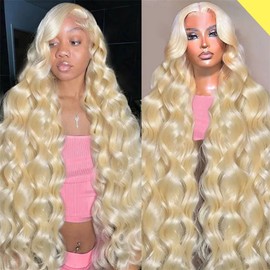 Fayniss 30 Inch 613 Blonde Wig Human Hair 180% Density 13x6 Body Wave Lace Front Wigs Human Hair Glueless Wigs Human Hair Pre Plucked With Baby Hair (30 inch, 613 Blonde Wig)
