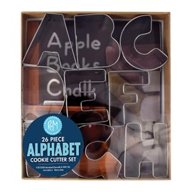 R&M International Alphabet - Cortadores de galletas de 3 pulgadas, juego de 26 piezas en caja de regalo