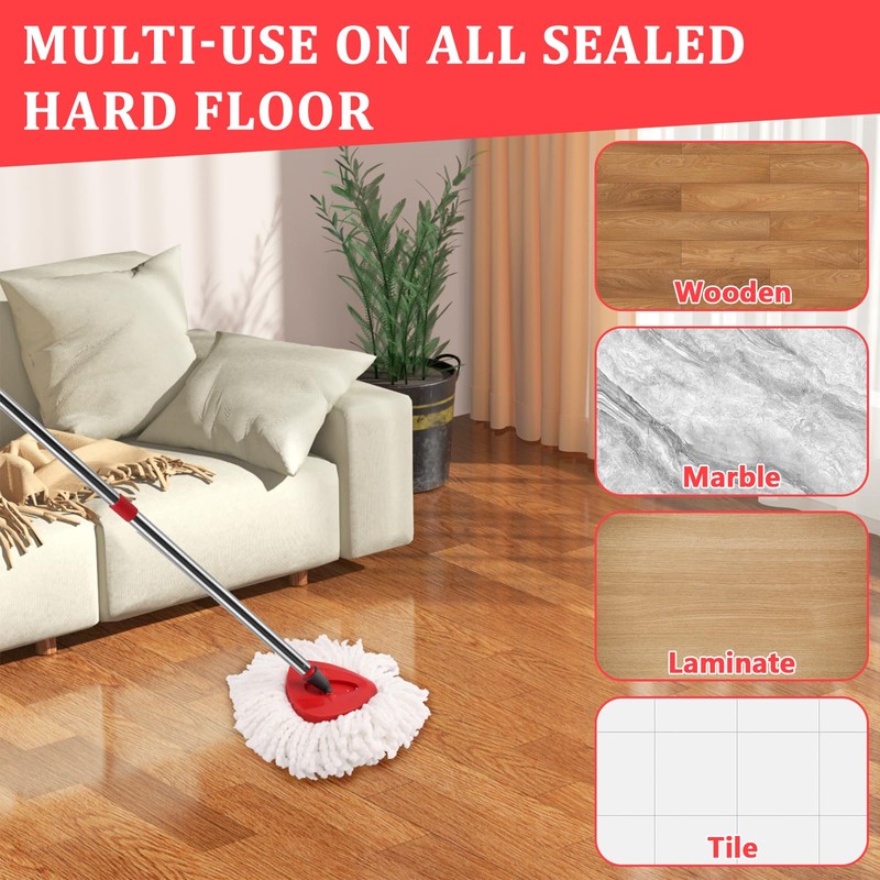 NICEMOVIC 3 Pack Mop Heads Replacement, Compatible with Vileda Triangle