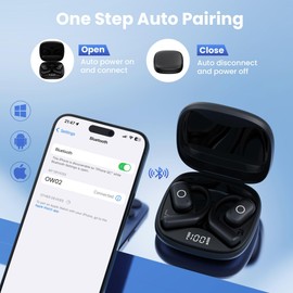 YHO Open Ear Headphones Ear Buds Wireless Earbuds 80Hrs Playtime Bluetooth Ear Buds with Earhooks Bluetooth 5.4 Touch Control Air Conduction Sport Headsets IPX7 Waterproof Earphones for Running