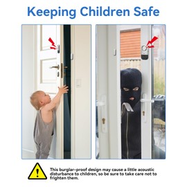 Yuio 2 Pack Door Window Alarm, 130dB Door Alarm Sensor, Ultra Slim Vibration Alarms, Wireless Magnetic Sensor Burglar Anti-theft Bell Alarm Stick on for Kids Safety Home Office Shop Security Alert